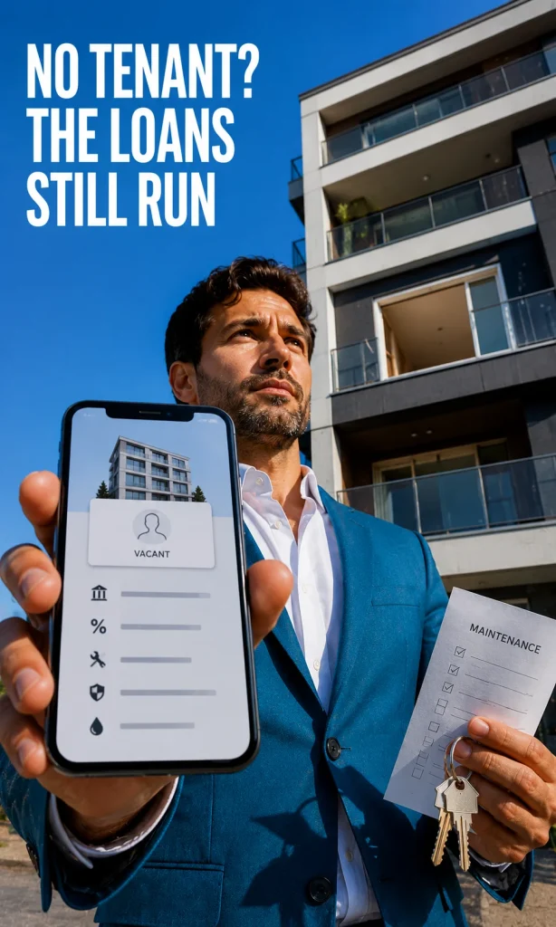 Rental property investor preparing financially for a period with no tenant income