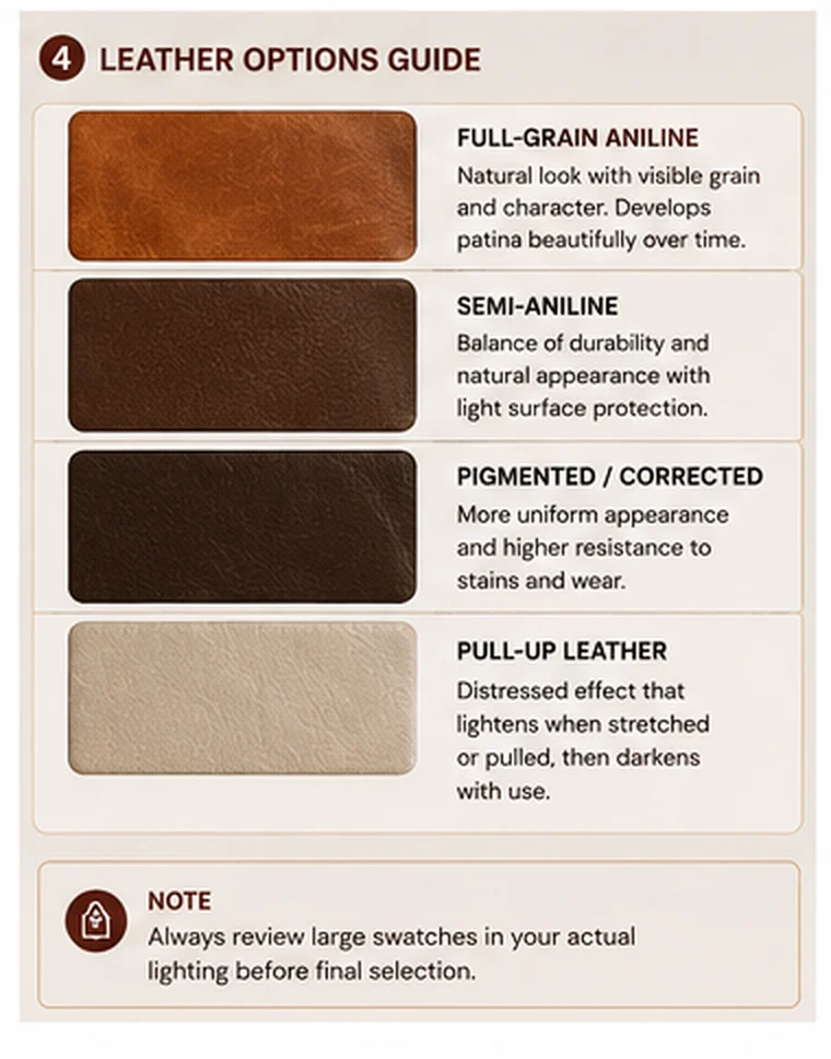 Leather Banquette Leather Options