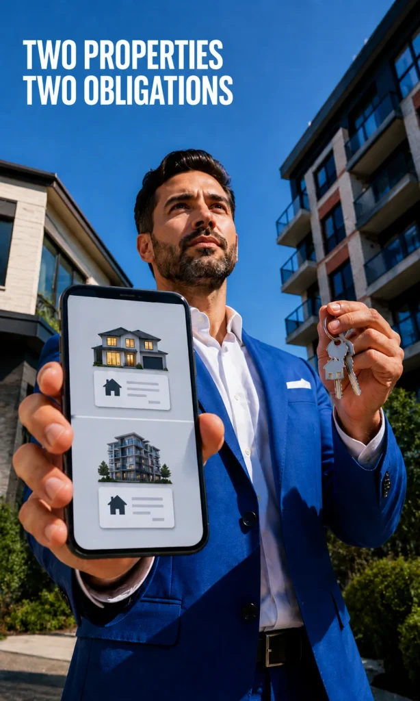 Property investor carrying mortgage obligations on both a primary home and investment property