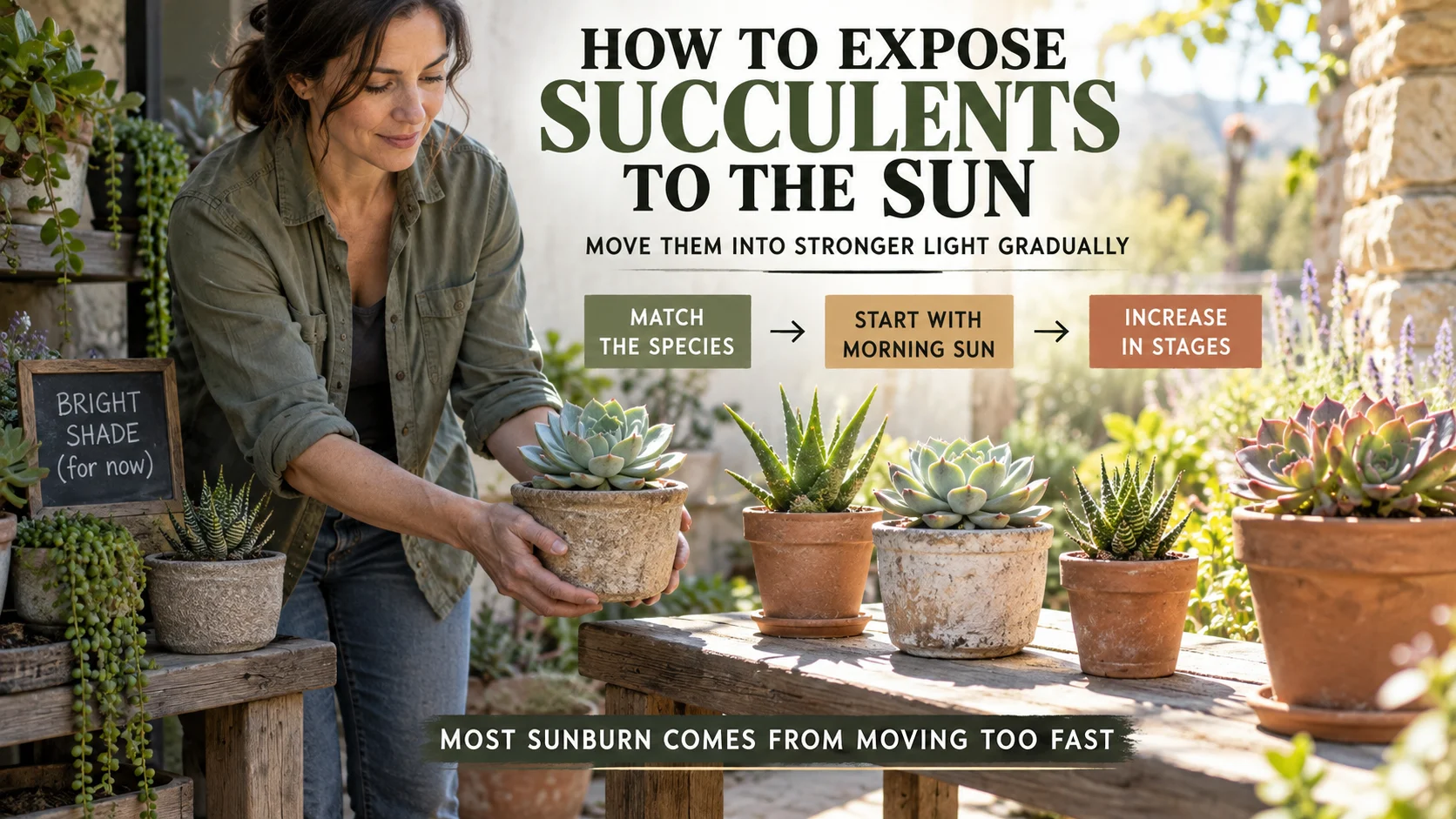How to Expose Succulents to the Sun Without Burning Them