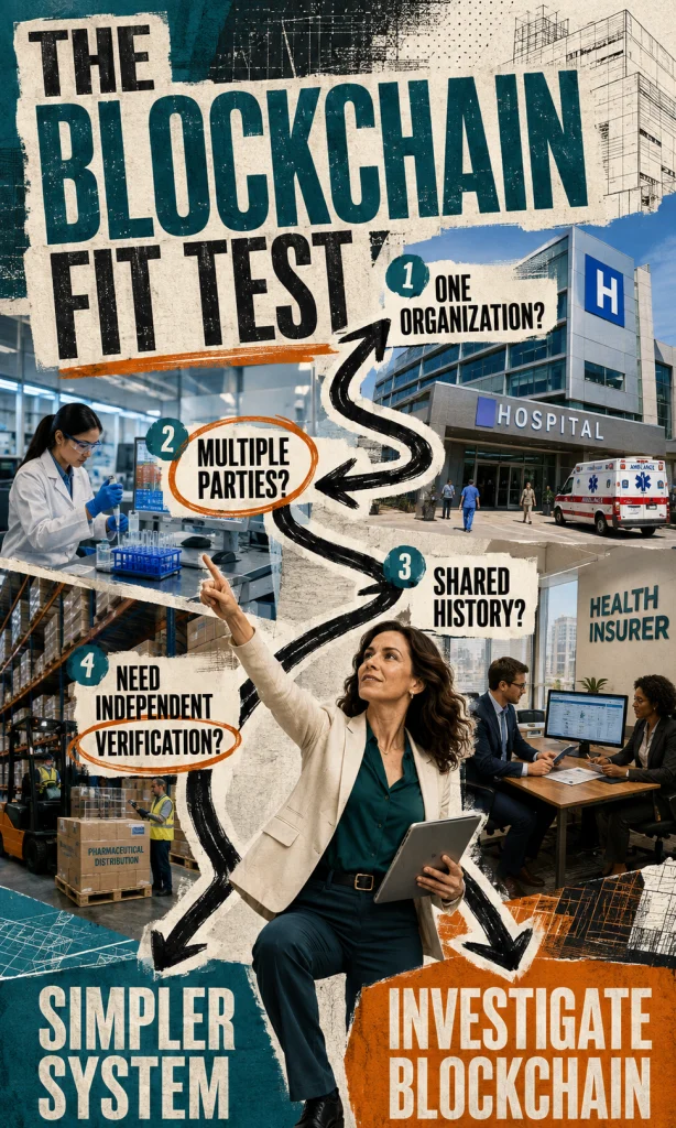 Healthcare blockchain fit test showing when distributed verification may be useful