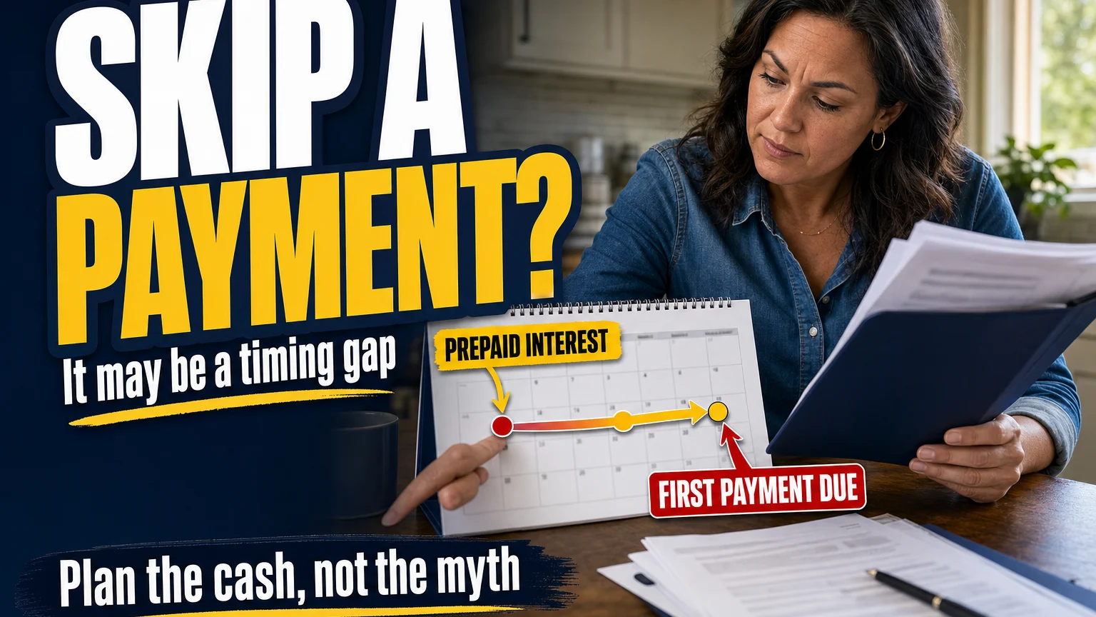 Homeowner compares an old mortgage payment calendar with a new refinance timeline, showing that a missed monthly draft may be a timing gap rather than free financing.