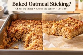 Conceptual stuck-versus-released oatmeal illustration.